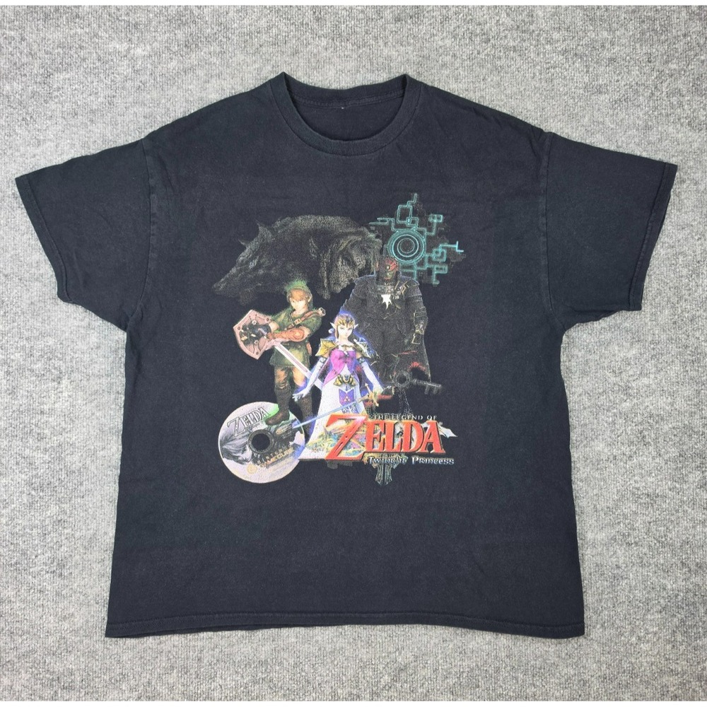 RARE Vintage Y2K Legend of Zelda Twilight Princess Promo T Shirt Nintendo Sz L